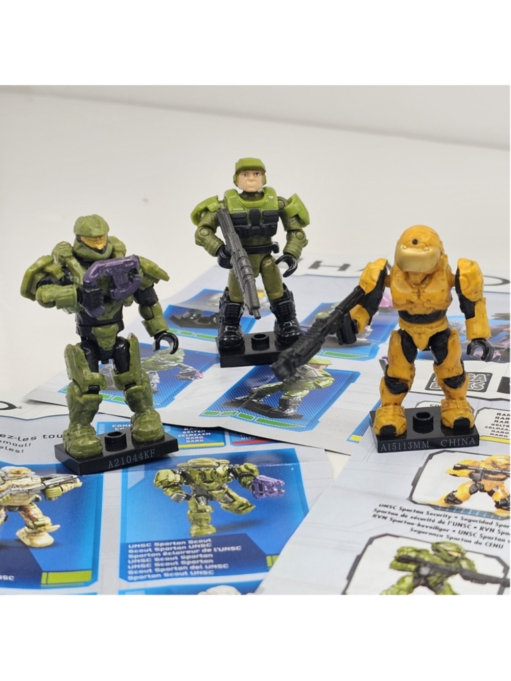 Halo Mini Figures Lot Of 3. UNSC Spartan Security, Scout, Marine Bravo Alpha 9